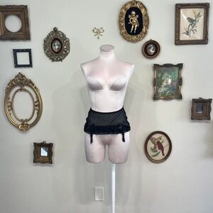 Vintage Y2K Victoria's Secret Black Sheer Mesh Ruffle Mini Skirt – XS/S